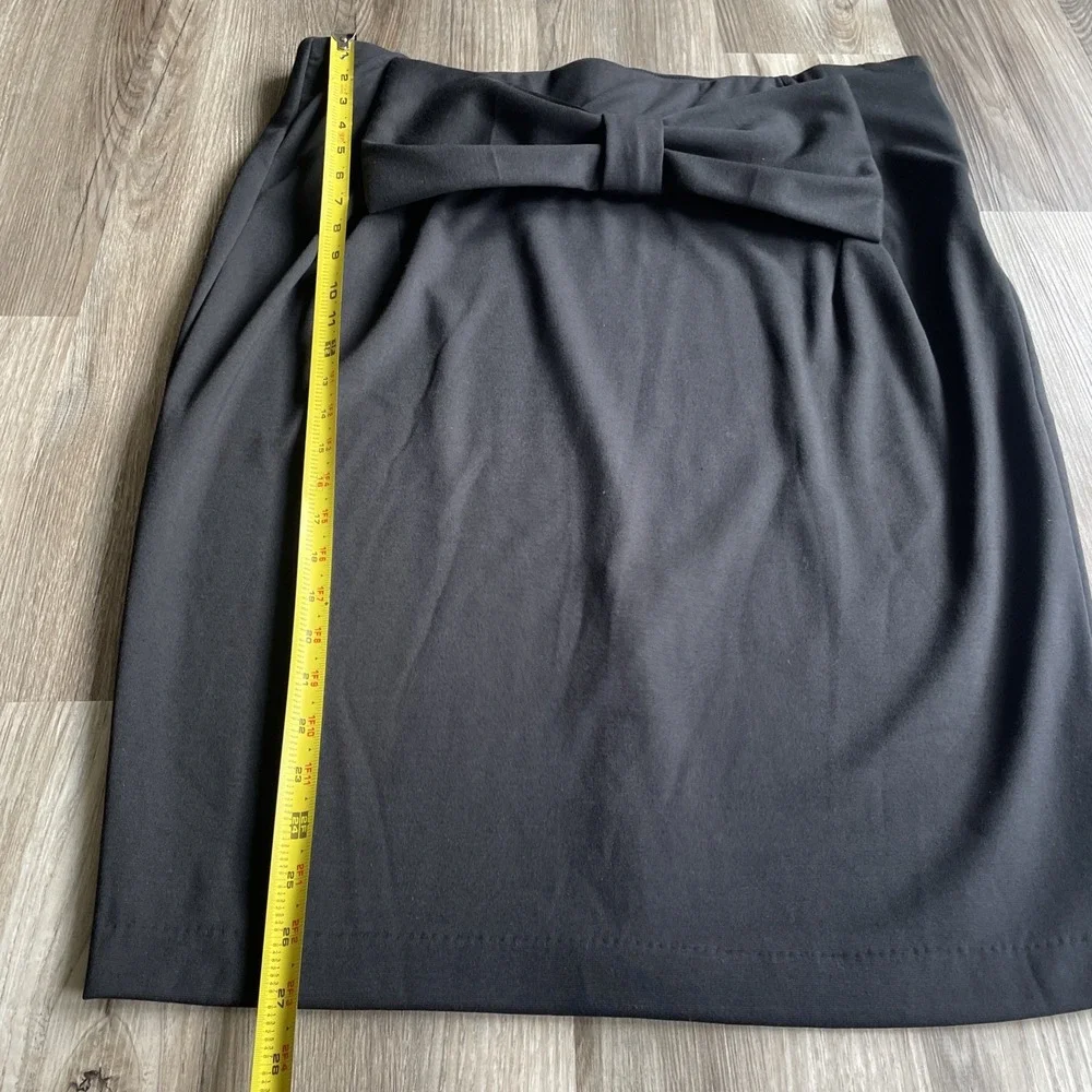 NEW Stories‎ By Kelly Osbourne 1X Black Pencil Skirt Big Bow Stretch Modest